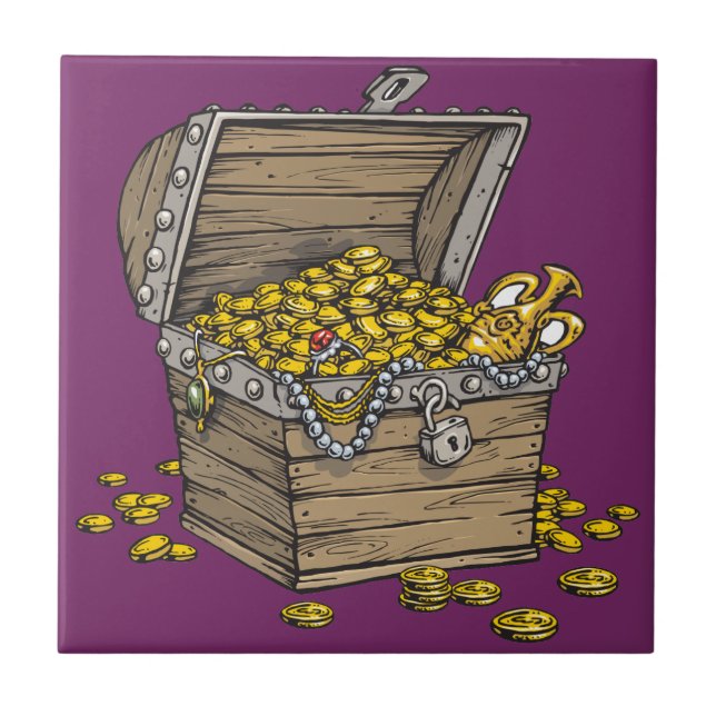 Bröstkorg av guld kakelplatta (Framsidan)