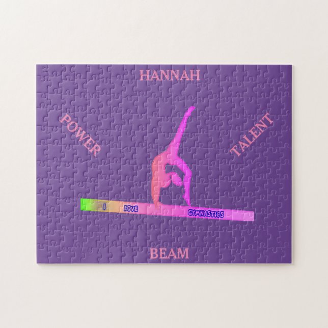 Bröstkorg med Gymnastikbalans. Personlig namn Pussel (Horisontell)