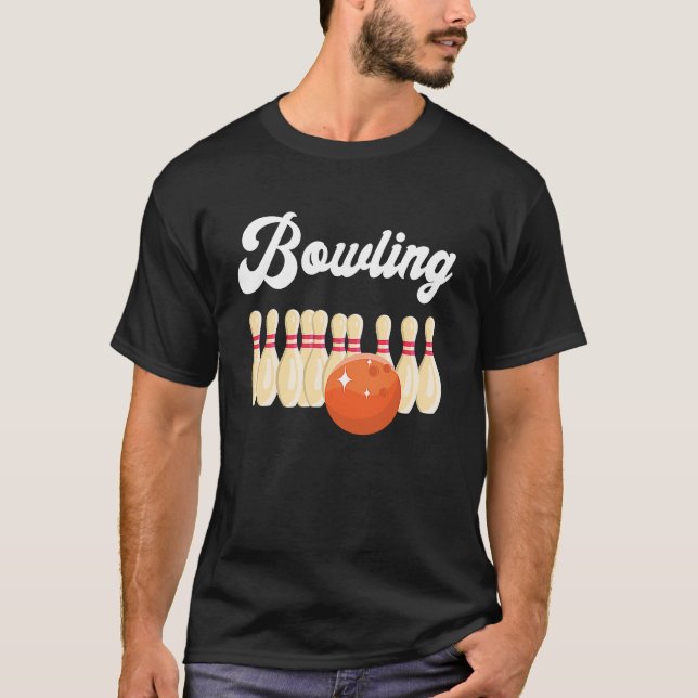 Bröstkorgen Bowlareare Bowling Pin Bowlin T Shirt (Framsida)
