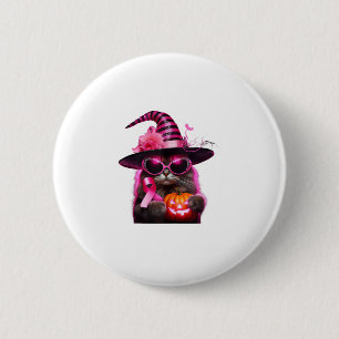 Bröstkorgen för bröstcancer Katt Halloween Rosa Ri Knapp