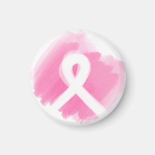 Bröstkorgen för bröstcancer, vattenfärg magnet