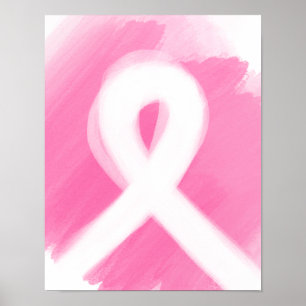 Bröstkorgen för bröstcancer, vattenfärg poster