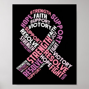 Bröstkorgen Ribbon Ord Cloud Recovery Poster