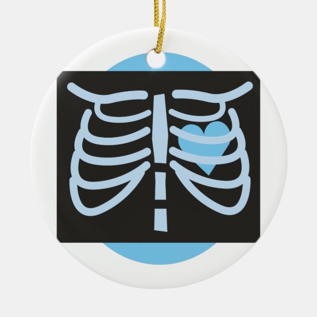 Bröstkorgen röntgar julgransprydnad keramik (Framsidan)