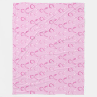Bröstkorgscancer Pink Vågrät #bröstcancer Fleecefilt