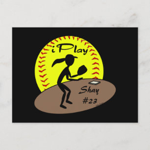Bröstkort för fastklickande softball vykort