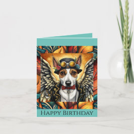 Bröstkort - steampunk hund födelsedagskort anteckningskort