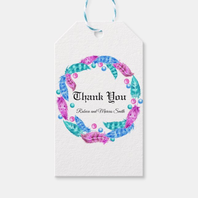 Bröstkrans, elegans hos levande färg presentetikett (Framsidan)