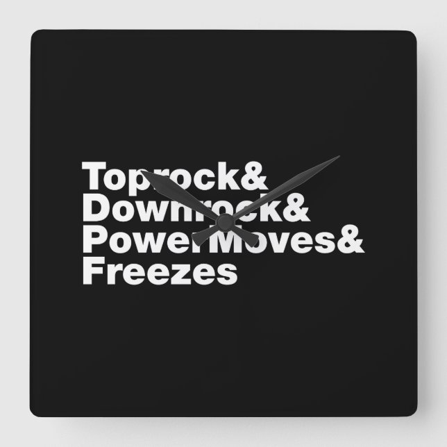 Bröstning (Breakdans) Fyrkantig Klocka (Framsida)