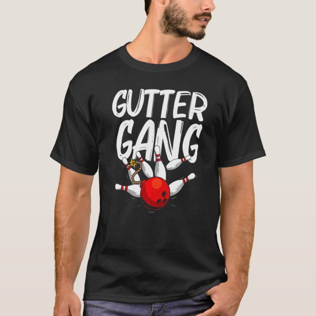Bröstning För manar och Coola Gutter Gang Bowlarea T Shirt (Framsida)