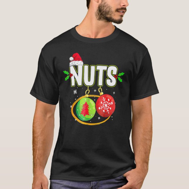 Bröstnötter Matchande Kastanjer Julpar Nu T Shirt (Framsida)