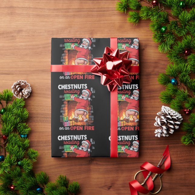 Bröstnötter rostar roliga stygga tomte smutsig jul presentpapper (Julgåva)