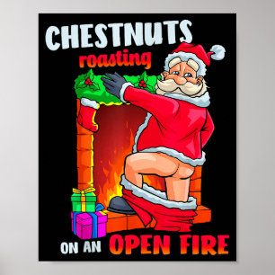 Bröstnötter rostar roligt busiga tomte smutsig mat poster