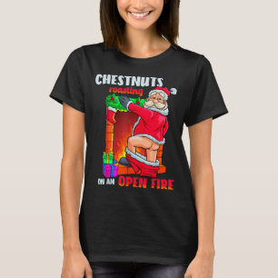 Bröstnötter rostar roligt busiga tomte smutsig mat t shirt