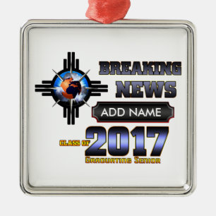 Bröstnyhetsklass 2017 julgransprydnad metall