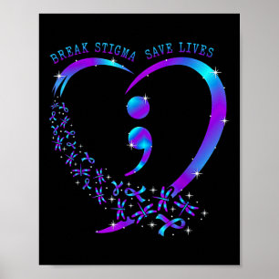 Bröstsmärta Spara lever Hjärtsemikolon suicid r in Poster
