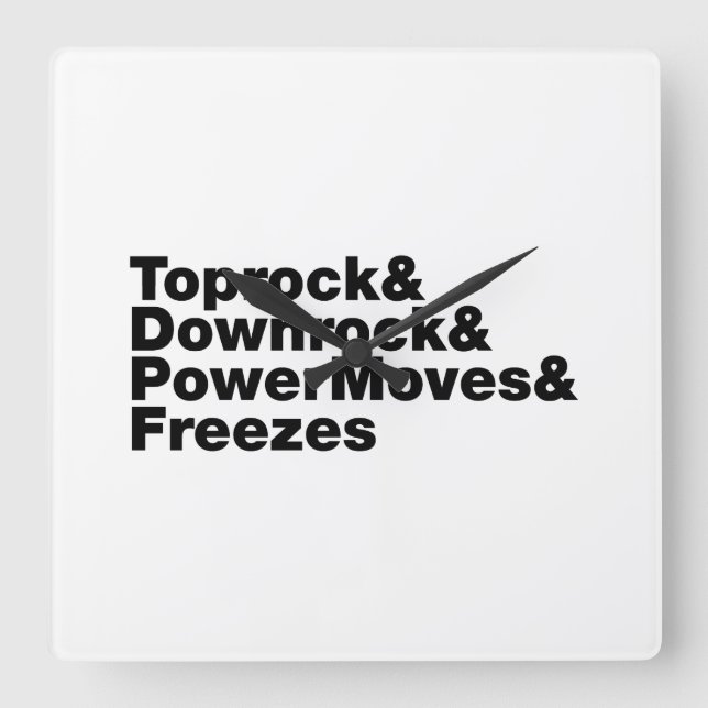 Bröstspel (Breakdans) Fyrkantig Klocka (Framsida)