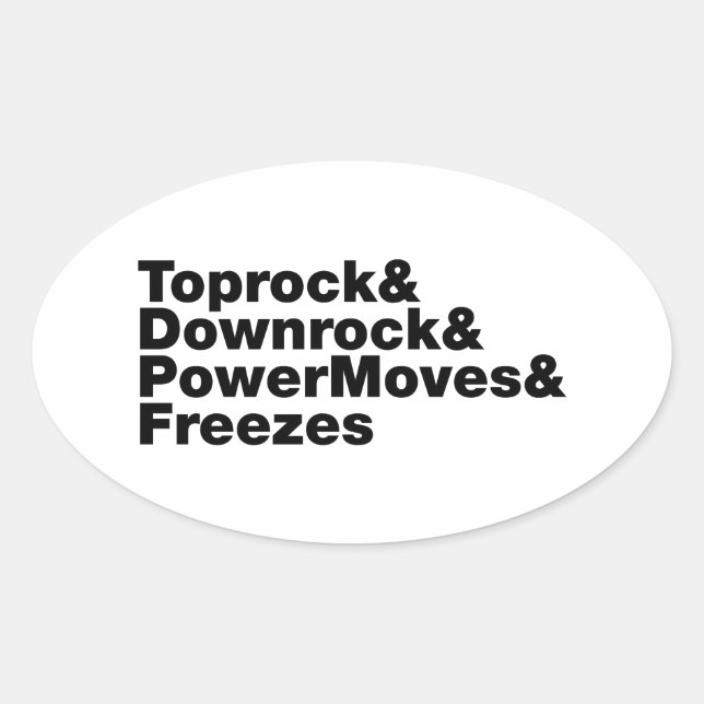 Bröstspel (Breakdans) Ovalt Klistermärke (Framsida)