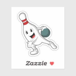 Bröststift vid Bowling med Bowling ball Klistermärken