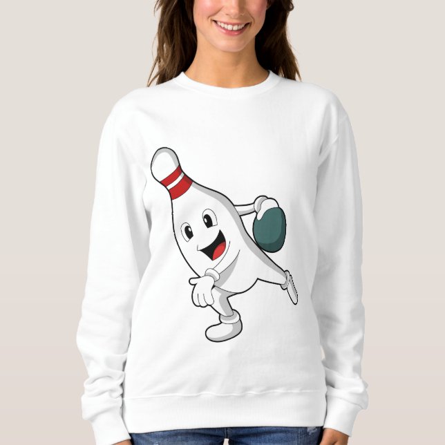 Bröststift vid Bowling med Bowling ball T Shirt (Framsida)