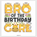 Brother 1st Birthday Girl Giraffe Temaparty Zoo Klistermärken<br><div class="desc">Brother 1st Birthday Girl Giraffe Temaparty Zoo Safari</div>