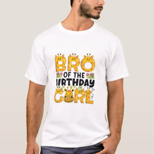 Brother 1st Birthday Girl Giraffe Temaparty Zoo T Shirt