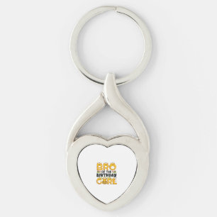 Brother 1st Birthday Girl Giraffe Temaparty Zoo Twisted Heart Silverfärgad Nyckelring