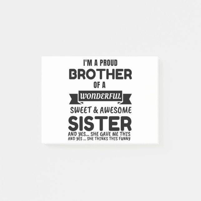 Brother And His Awesome Sister Post-it Block (Framsida)
