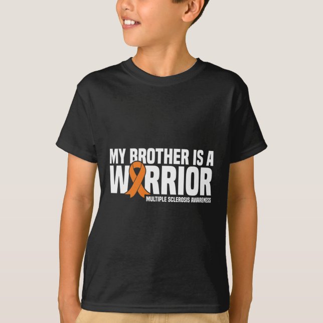 Brother är en krigare, Många Sclerosis Awarene T Shirt (Framsida)