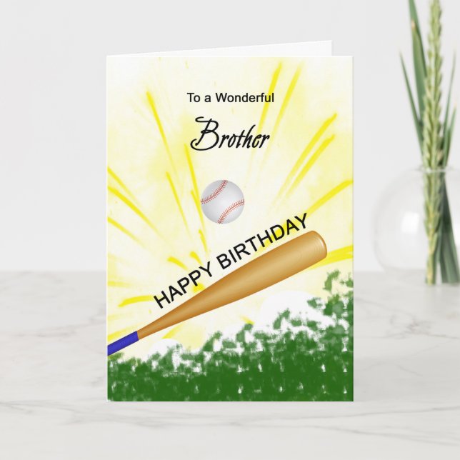 Brother Baseball Birthday Card Kort (Framsida)