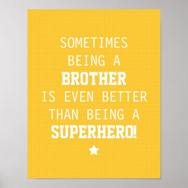 Brother bättre än superhjälte - Gult Poster (Framsidan)