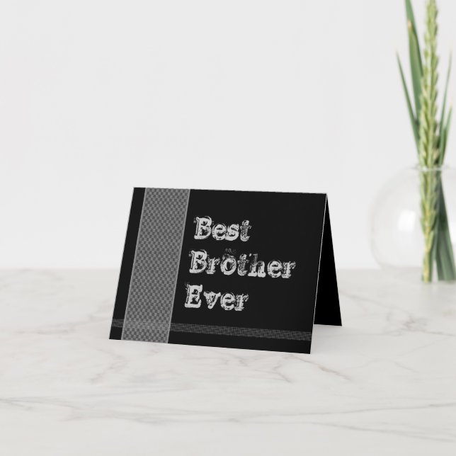BROTHER be my best Man - Black and Silver Checks Inbjudan (Framsida)