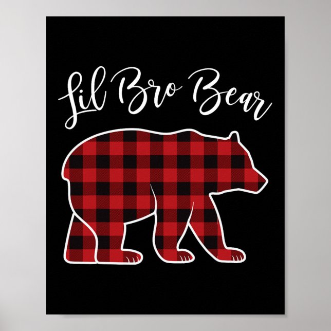 Brother Bear Pajama Red Buffalo Julafton Funny Fam Poster (Framsidan)