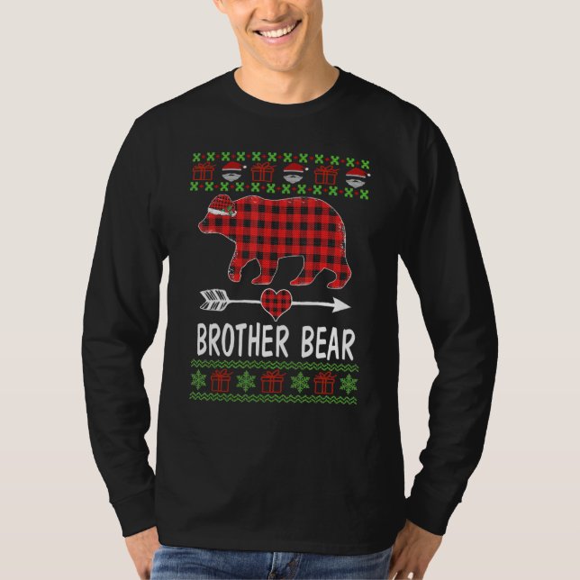 Brother Bear Santa Red Play Family Pajamas for Ch T Shirt (Framsida)