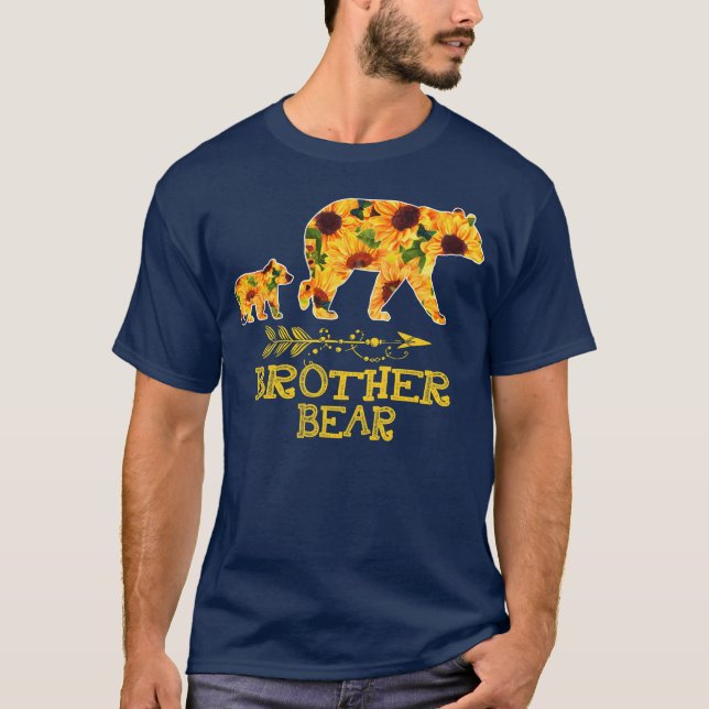 Brother Bear Sunblomma Funny Mor Far T Shirt (Framsida)