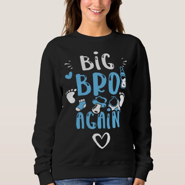 Brother Big Bro Again  Baby Boy Sayings T Shirt (Framsida)