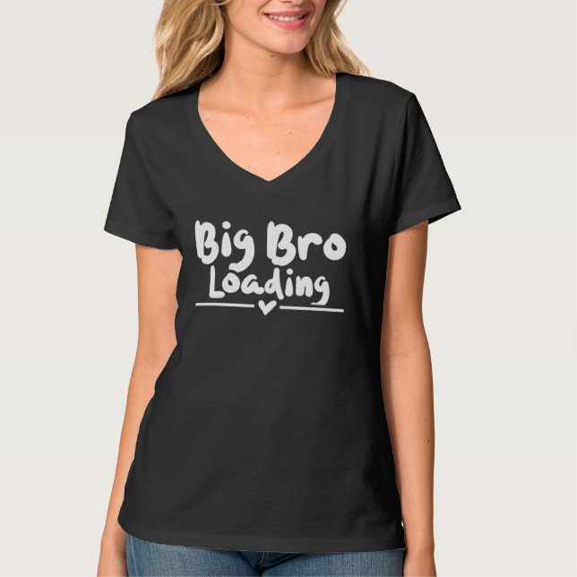 Brother Big Bro Loading  Baby Sayings T Shirt (Framsida)