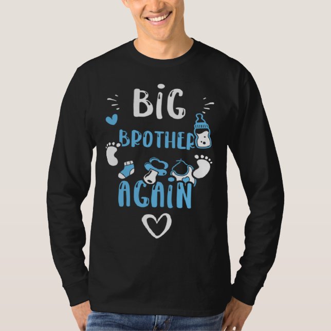 Brother Big Brother Again  Baby Boy Sayings T Shirt (Framsida)