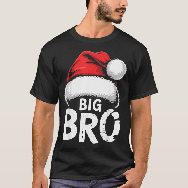 Brother Big Christmas Santa Family Matching Pajama T Shirt (Framsida)