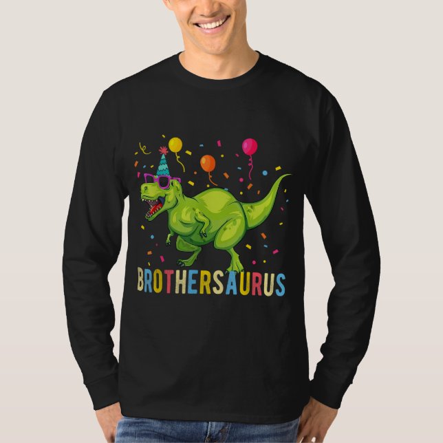 Brother Birthday Boy T Rex Dinosaur Shirt (Framsida)