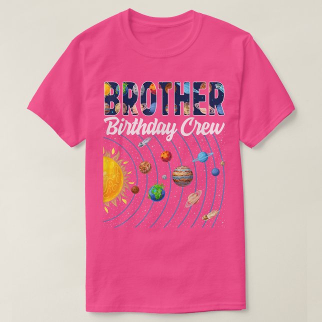 Brother Birthday Crew Outer Space Solar System Bda T Shirt (Design framsida)
