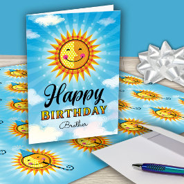 Brother Birthday Cute Sol Kort