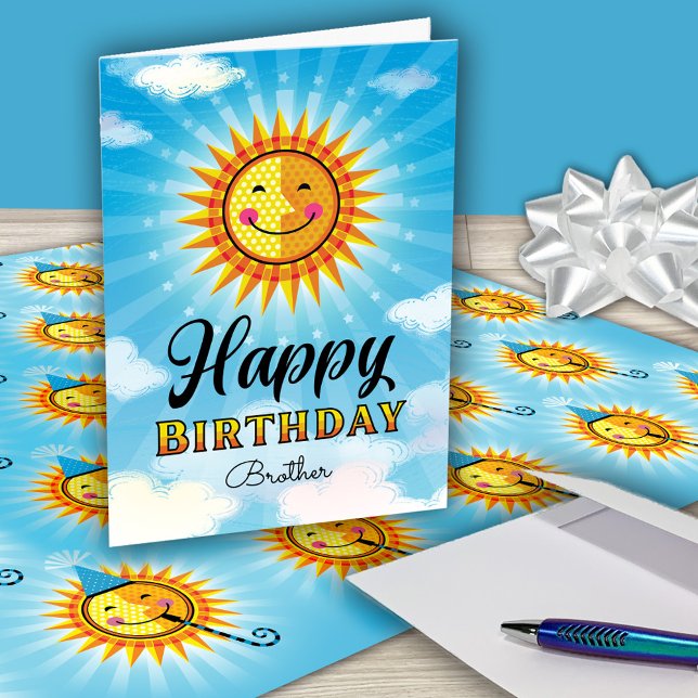 Brother Birthday Cute Sol Kort (Skapare uppladdad)