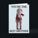 BROTHER BIRTHDAY GNOME ELF-KORT HELGKORT<br><div class="desc">BÄSTA BROTHER GNOME BIRTHDAY CARD</div>