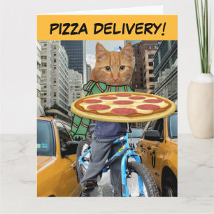 BROTHER BIRTHDAY PIZZA CAT GREETCARDS KORT