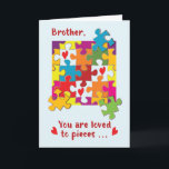 Brother Birthday Puzzle Kärlek till Biet Kort<br><div class="desc">Snart blir det din brors speciella dag. Gång han firar,  ta tillfället i akt för ge att hälsa honom ett grattis på födelsedagen och tala om för honom att han är älskad i biet.</div>