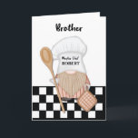 Brother Birthday Whimsical Gnome Chef Cooking Kort<br><div class="desc">På kortets framsida finns en lysande illustration av en gnomkock som är skräddarsydd särskilt för en bror. Gomen visar en känsla av munterhet och kamaraderie,  som bär en kockhatt med en lekfull tvist. Namn på kocken som kan anpassas efter namn du vill ha.</div>
