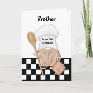 Brother Birthday Whimsical Gnome Chef Cooking Kort