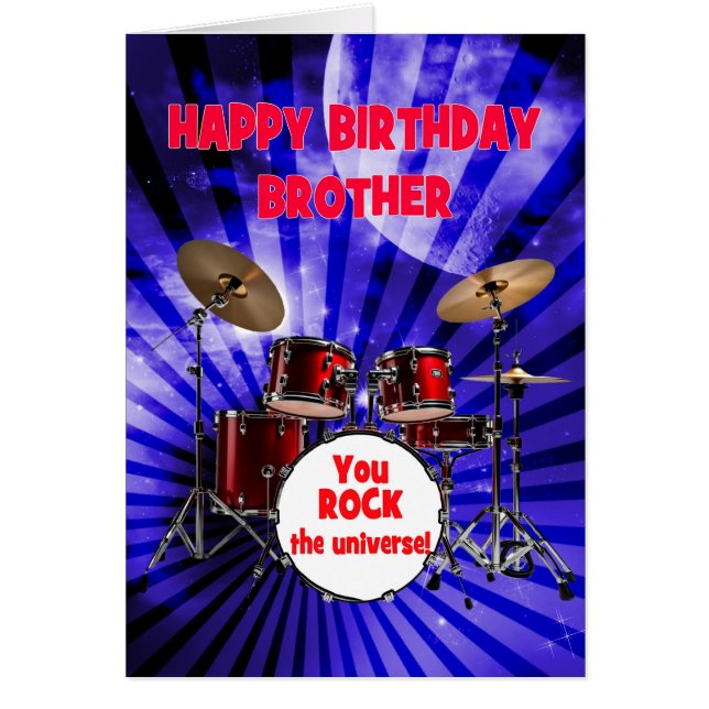 Brother Birthday You Sten Drums Hälsningskort (Framsidan)