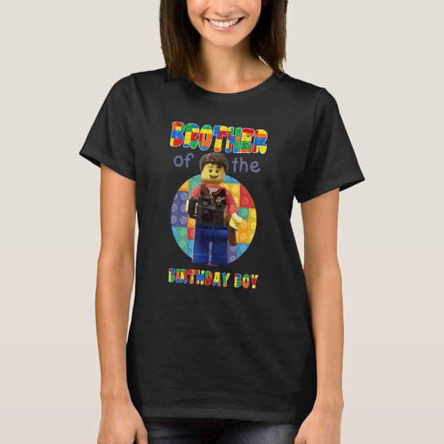 Brother Brick Builder Block Master Builder T Shirt (Framsida)